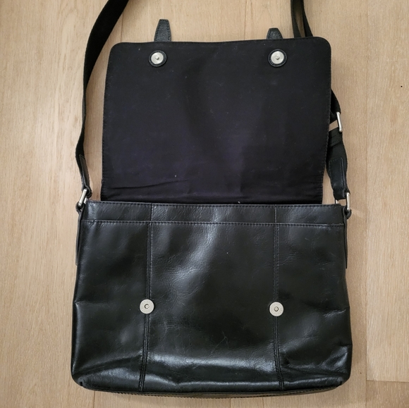 FOSSIL laptop bag genuine black leather - Picture 2 of 14